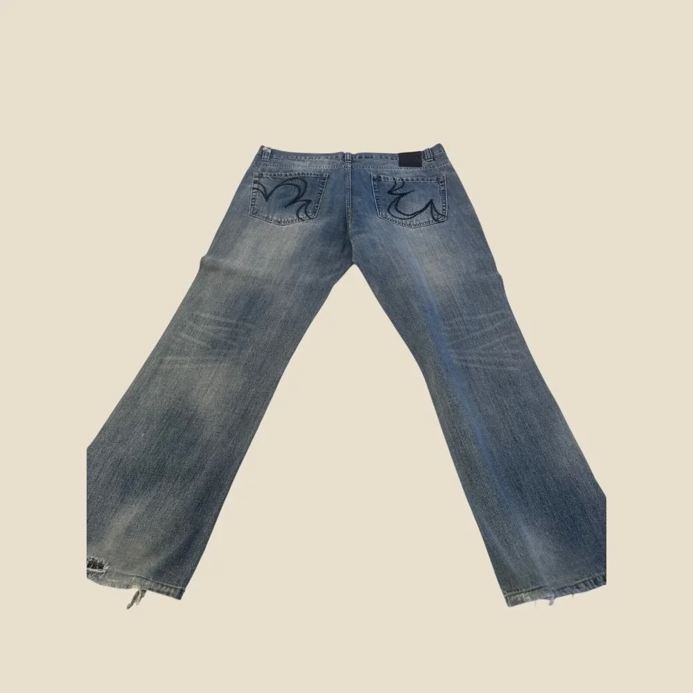 Buffalo Jeans Denim‎ Men Blue Embroidered Back Pocket Straight Leg